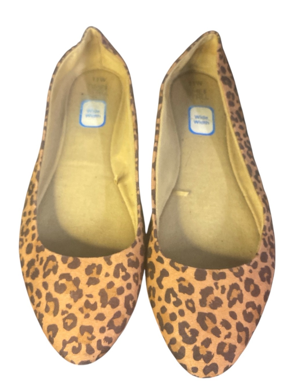 TimeNTru Wildcat Leopard Print Pointed Toe Ballet Flats - Brown sz 11